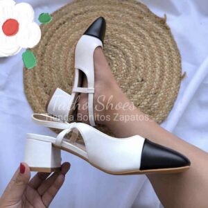ZAPATO BLANCO PUNTA NEGRA