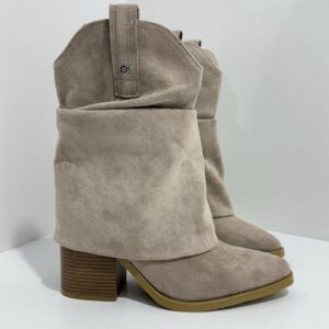 Bota texana arrugada Beige
