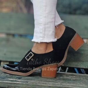 Zapato negro ebilla ajustable